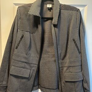 CAbi Black and White Houndstooth Blazer